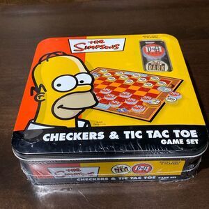 New The Simpson Checkers & Tic Tac Toe Game Set